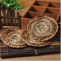Hand-made grass mat Xiaolansu mat cosmetics jewelry food photo background props