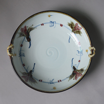 Jingdezhen creative handmade hand-painted ceramic fruit plate glaze red Chinese household living room tea table ornaments snack plate