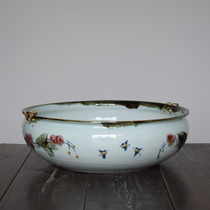 Jingdezhen creative hand-painted ceramic classical fish tank landscape turtle tank shallow tank large bowl lotus water lily flower pot desktop