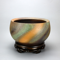 Jingdezhen handmade ceramic fish tank coarse pottery fish bowl lotus water lily flower pot European soft home accessories