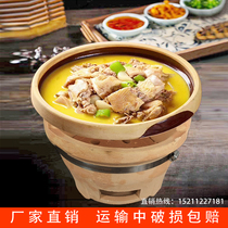 Pottery bowl Changde soil bowl hot pot dish bowl Hunan restaurant special tableware rough pottery soil Bowl commercial