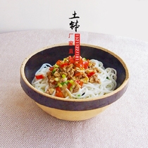 Changde rice flour bowl noodle bowl rice bowl soup bowl retro farm soil bowl steamed rice coarse pottery soil Bowl commercial