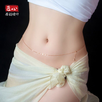 Waist chain kgold rose gold sexy niche special jewelry European and American wind shining belly dance swimming body chain