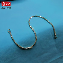 Niche design sterling silver anklet giant flash super bright 99 foot Silver fashion multi-layer ankle chain simple high-end custom men and women