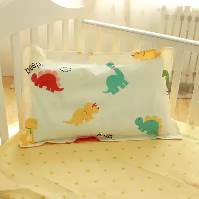 2 pieces of pure cotton satin baby children's pillowcase Cotton cartoon cute small pillowcase Infant baby pillowcase