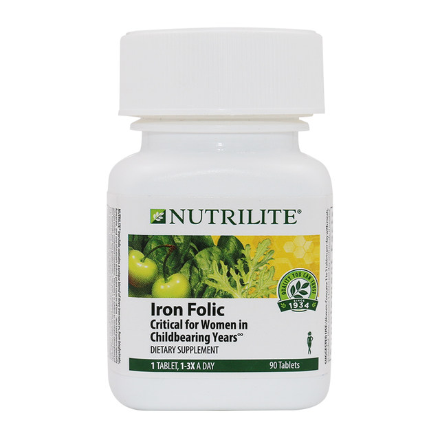 Amway Nutrilite Iron Folic Acid Tablets Nutrilite Folic Acid Ferrous Tablets ຂອງແທ້ສໍາລັບແມ່ຍິງຖືພາກ່ອນຖືພາ