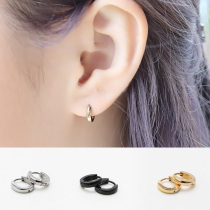 Japanese Korean titanium steel minimalist rose gold earrings personalized womens earrings mens ear buttons all-around earrings hypoallergenic glossy