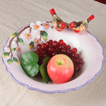 European-style ceramic fruit bowl Chinese flowers and birds fruit plate tea table fruit ceramic storage New House practical decorations gifts