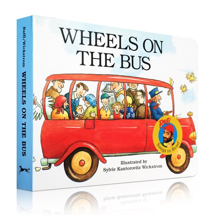 英文原版 wheels on the bus 公车的轮子 经典儿歌童谣启蒙纸板书