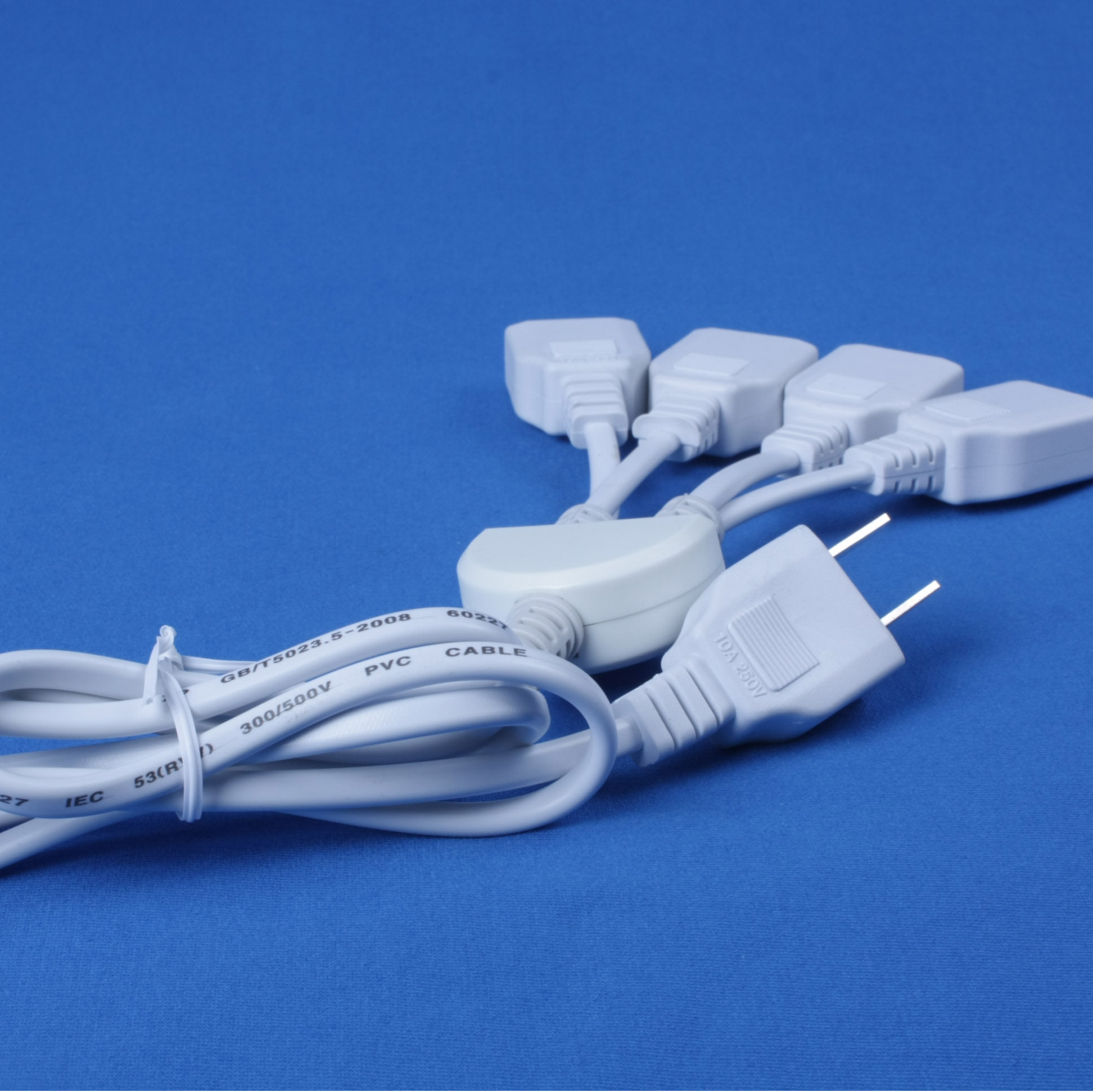 创新4插位接线板双孔插座多相母插带公插头1米线长超小插座插排