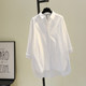 White shirt skirt 2020 autumn new Korean casual mid-length BF style bottoming shirt shirt versatile shirt White shirt skirt 2020 autumn new Korean casual mid-length BF style bottoming shirt shirt versatile shirt