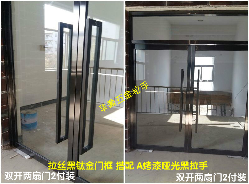 玻璃门拉手把手黑拉丝方管不锈钢大木门ktv扶手哑黑钛
