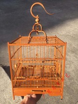 Bamboo Qingyuan bamboo cage bird cage bamboo embroidery eye cage golden green bird cage old bamboo cage South cage bird decorative cage square bird cage