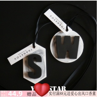ins car aromatherapy cold wind letter custom pl car hanging scented stone car pendant aromatherapy car accessories