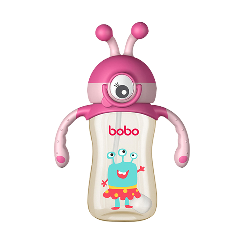 leerbao straw cup baby baby monster drinking cup drop-proof one bottle dual-use gravity ball learning drinking cup