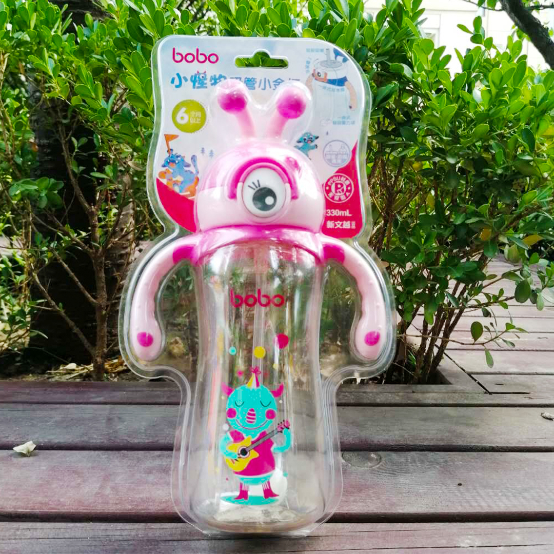 leerbao straw cup baby baby monster drinking cup drop-proof one bottle dual-use gravity ball learning drinking cup