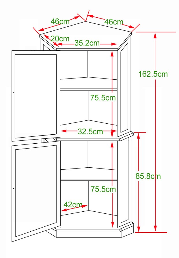 限时3天 角柜 木制角落柜 转角柜酒柜 三角柜 边角柜 墙角柜 储物_7折