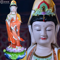 Lilian Guanyin Bodhisattva Statue Ceramic Guanyin Buddha Statue Dehua White Porcelain South China Sea Guanyin Statue
