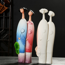 Dehua white porcelain female figure ornaments colorful porcelain classical beauty creative home living room entrance ornaments