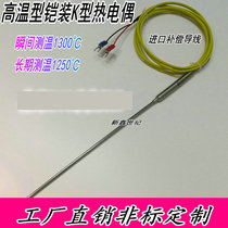 WRNK-191 high temperature Type K-type armored thermocouple imported probe type thermocouple temperature measurement up to 1300 ℃