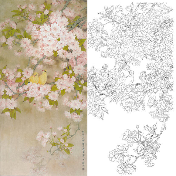 远黛工笔画白描底稿