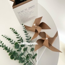 ins wind sen department kraft paper windmill baby children room cake dessert table decoration birthday party picnic props