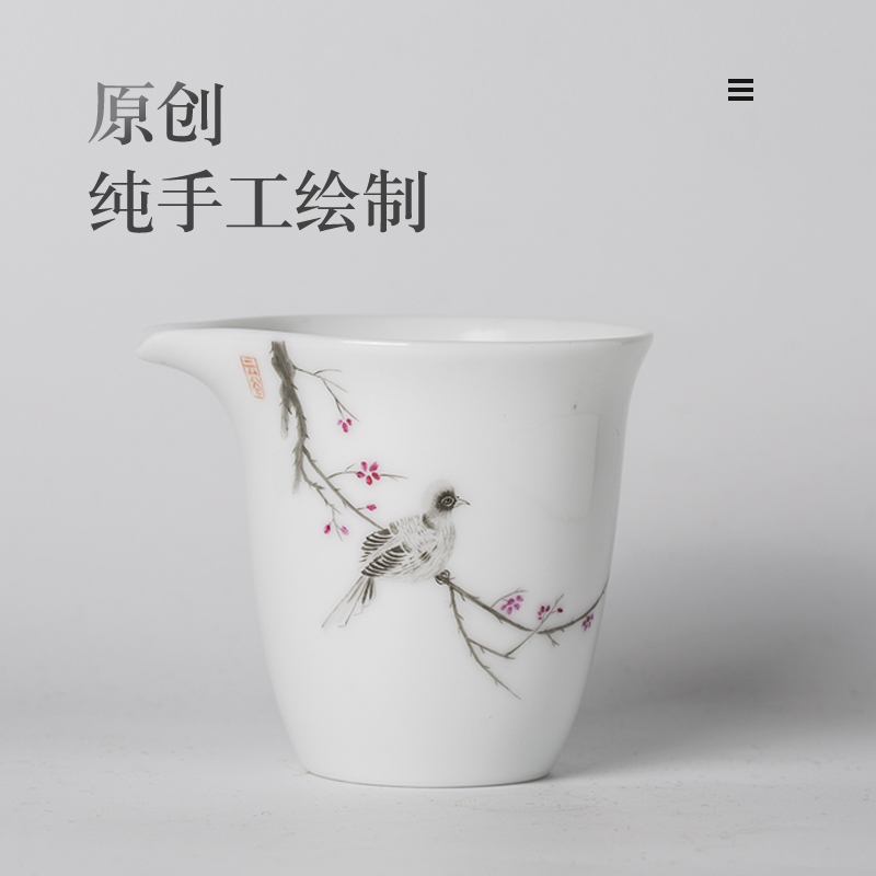 Prevent hot pure hand - made kung fu tea set more heat resistant ceramic points of tea ware fair keller cup pure manual jingdezhen