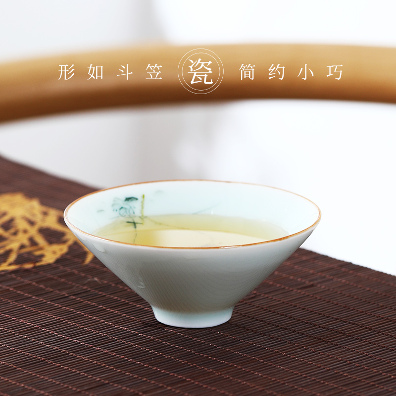 Jingdezhen ceramic hand - made creative teacups master cup single CPU and high - end white porcelain cup tea kungfu tea cup