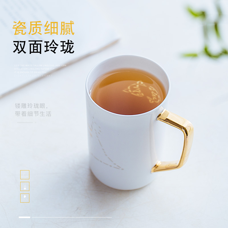 Analyzes teacups hand - made exquisite paint ceramic cups office leisure filtering cup does not affect the normal use