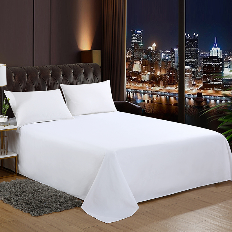 Hotel Hotel White Cloth Product Bedding Cotton 60 Pieces Tribute Satin Bed Sheet Single Product Special Single Double