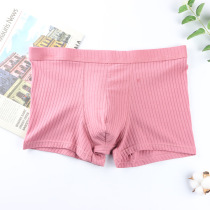Pink mens underwear cotton boxer mens fashion brand personality mens boxer pants middle waist solid color pants light gray