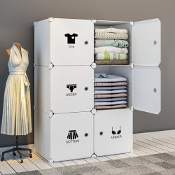 Wardrobe home bedroom rental room installation-free storage small cabinet storage modern simple simple dormitory plastic