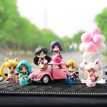 Cute beautiful girl warrior car ornaments Q version Moon Hare creative doll model car interior accessories beautiful interior
