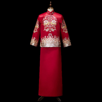Mens Xiuhe clothing Chinese wedding costume Tang costume Chinese style mens dragon and phoenix coat groom clothing new summer show kimono