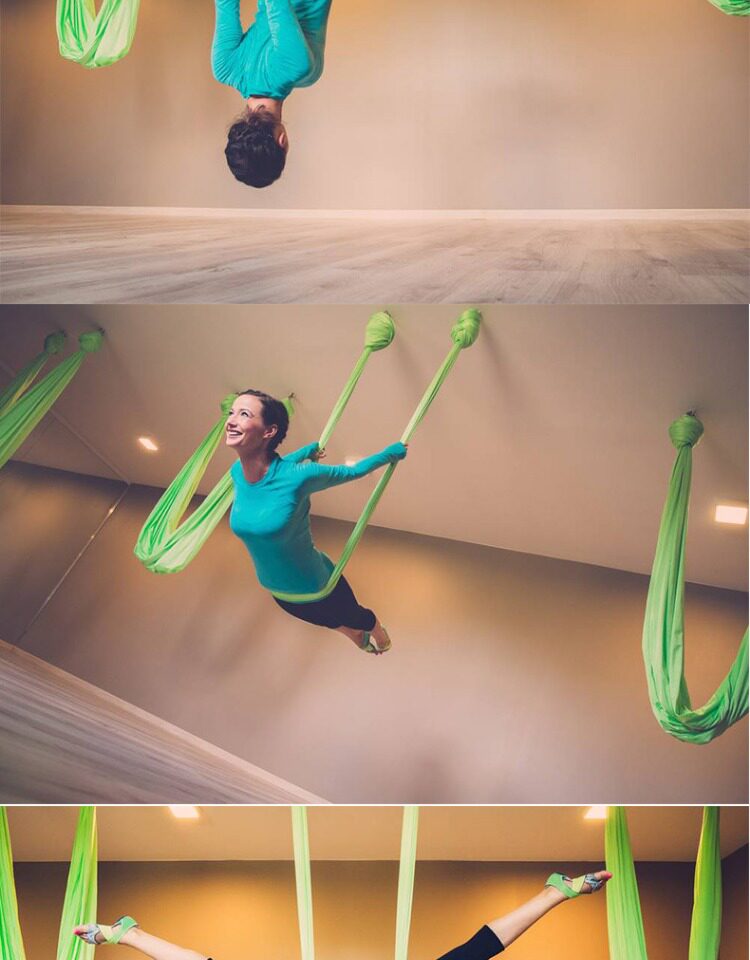 空中瑜伽吊床家用室内吊绳吊带床彩色布健身房瑜珈馆空中瑜伽吊环