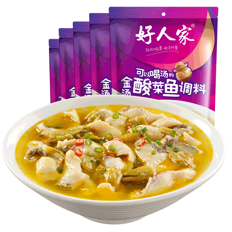 【预售20日0点开抢】好人家金汤酸菜鱼调料300g*5袋_滴儿网