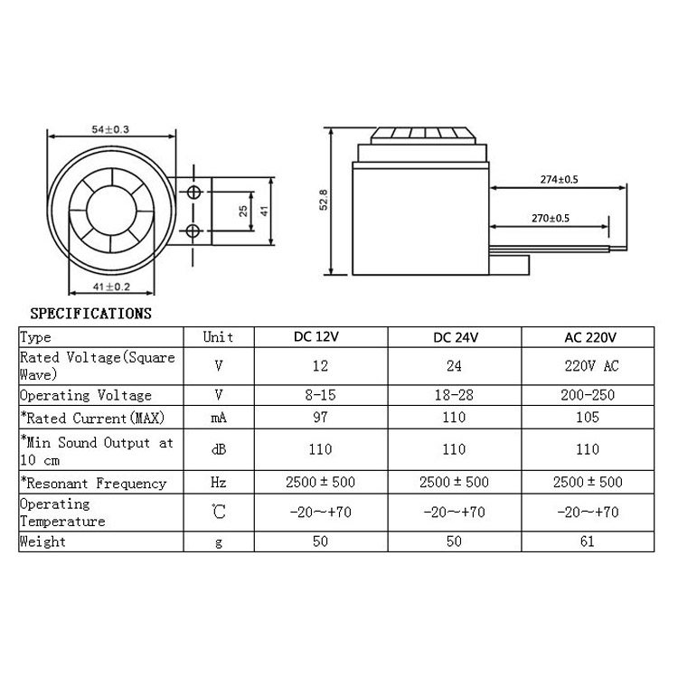 shengkaiao high decibel alarm 220v industrial 12v buzzer car anti-theft active 24v horn sounds