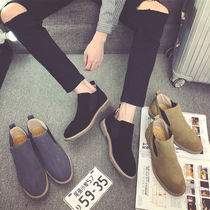 Autumn and winter leather Chelsea boots mens boots Korean version of the trend in the help of Martin boots mens leather boots breathable desert boots