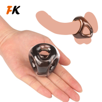 Mens three-ring lock sperm ring Penis crystal ring Balls scrotum bondage lock device out of JJ ring gay supplies