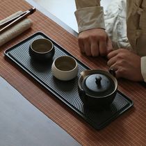 Japanese simple teapot black pottery fast guest household ceramic dry tea tray teacup two kung fu tea set