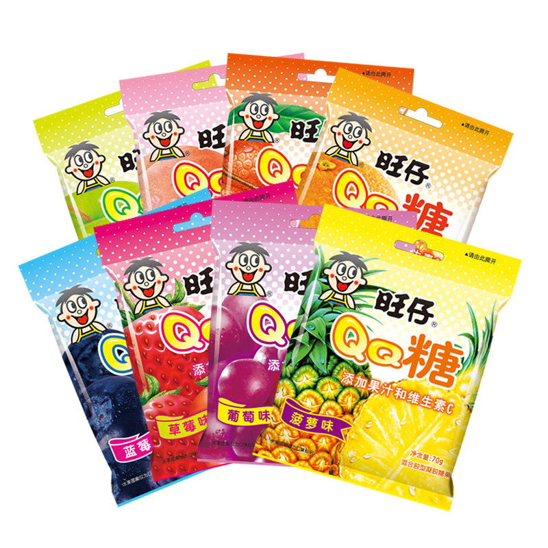 旺旺糖果 旺仔qq糖70g多种口味水果汁软糖 休闲小吃零食品