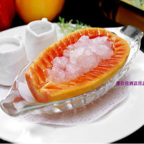 Thickened transparent glass banana boat ice cream cup ice cream bowl ice cream ball plate papaya snow clam dessert plate salad