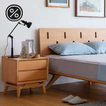 One hundred wood Nordic solid wood mini nightstand bedroom storage creative storage bedside cabinet simple modern