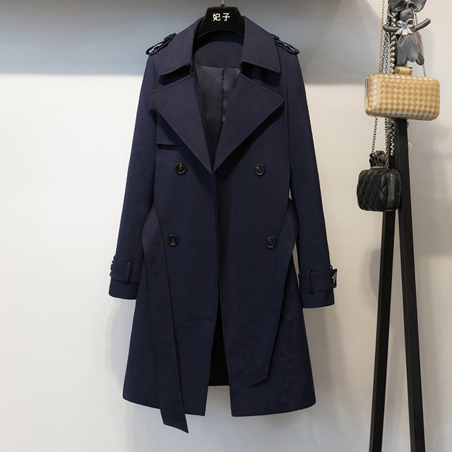 Princess coat women's mid-length fashion slim knee-length coat spring and autumn British style temperament was thin suit collar trench coat Princess coat women's mid-length fashion slim knee-length coat spring and autumn British style temperament was thin suit collar trench coat