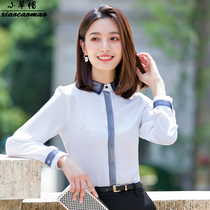 Professional suit female Korean version slim white long-sleeved shirt design sense niche goddess fan interview work work clothes
