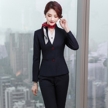 Stewardess professional wear female fashion temperament goddess fan beauty salon work clothes design sense niche hotel front desk tooling