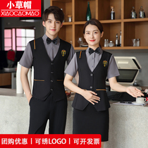 Summer dining waiter working suit Western Restaurant cake shopcake cake hot pot hot pot shop short sleeve shirt suit girl