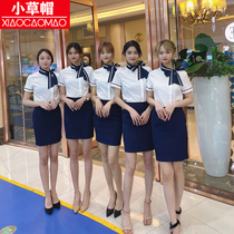 Summer beauty reception worksuit high-end hotel KTV sofa health hall front desk short sleeve uniform