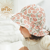 Baby hat Spring-autumn-proof UV rays large along summer baby sunscreen fisherman hat female spring baby adjustable shading