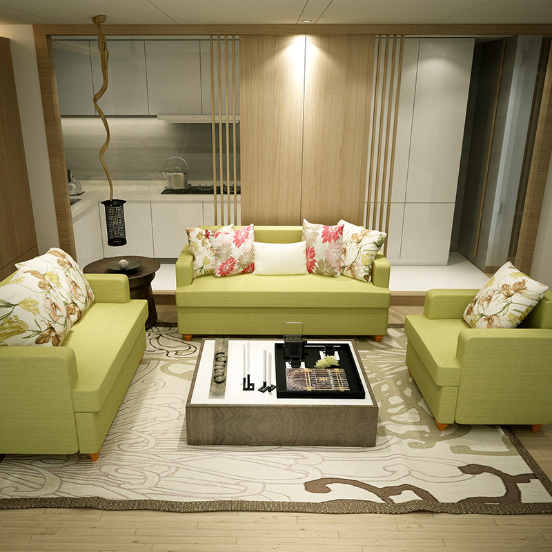 爱尚家居 简约现代可拆洗布艺沙发组合 时尚创意小户型客厅沙发组_9折